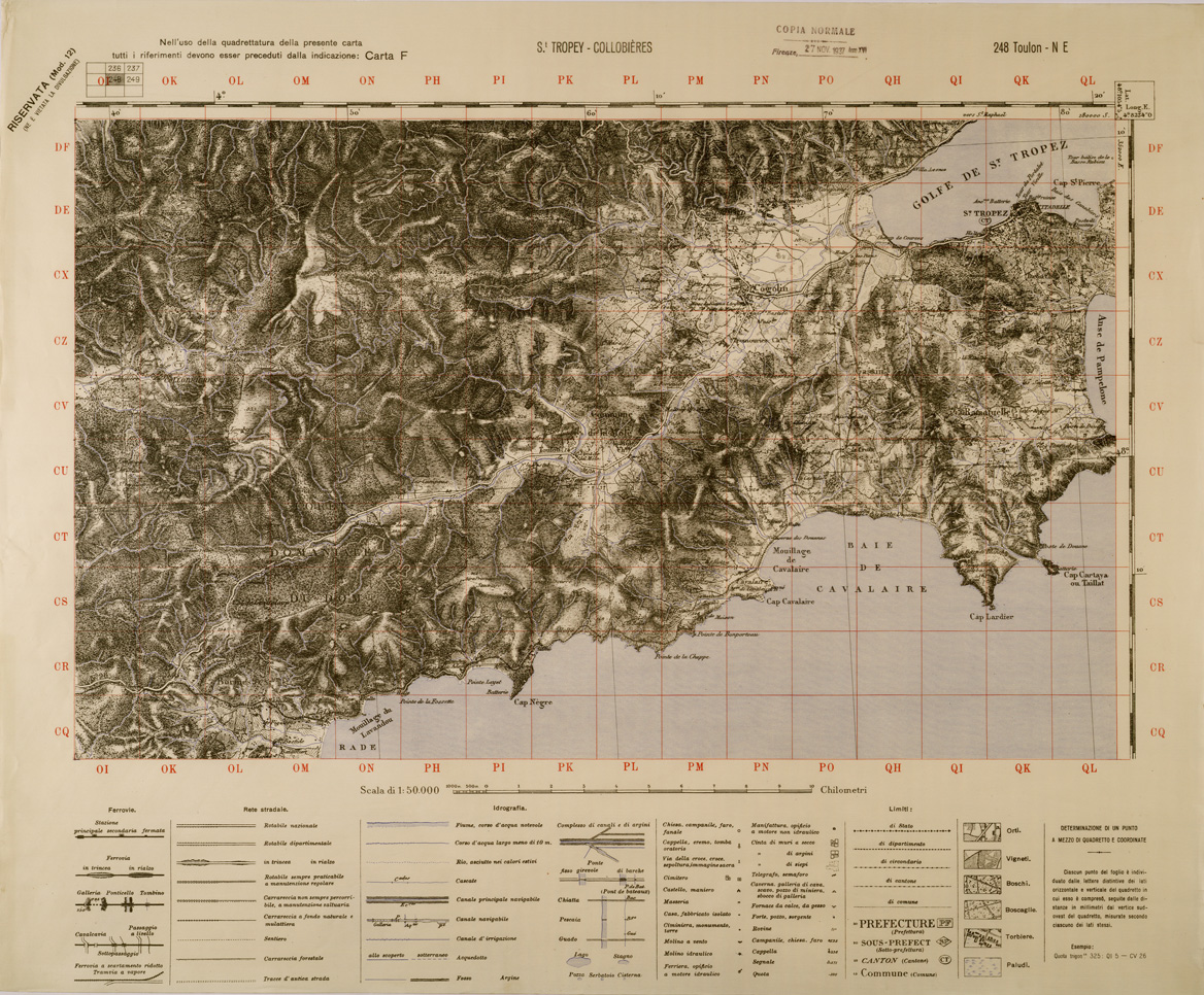 (N:29418) TROPEY - COLLOBIERES - FOGLIO 248 N.E. (SE003278) Carte e stampe antiche: riproduzione a colori su carta (formato A1)