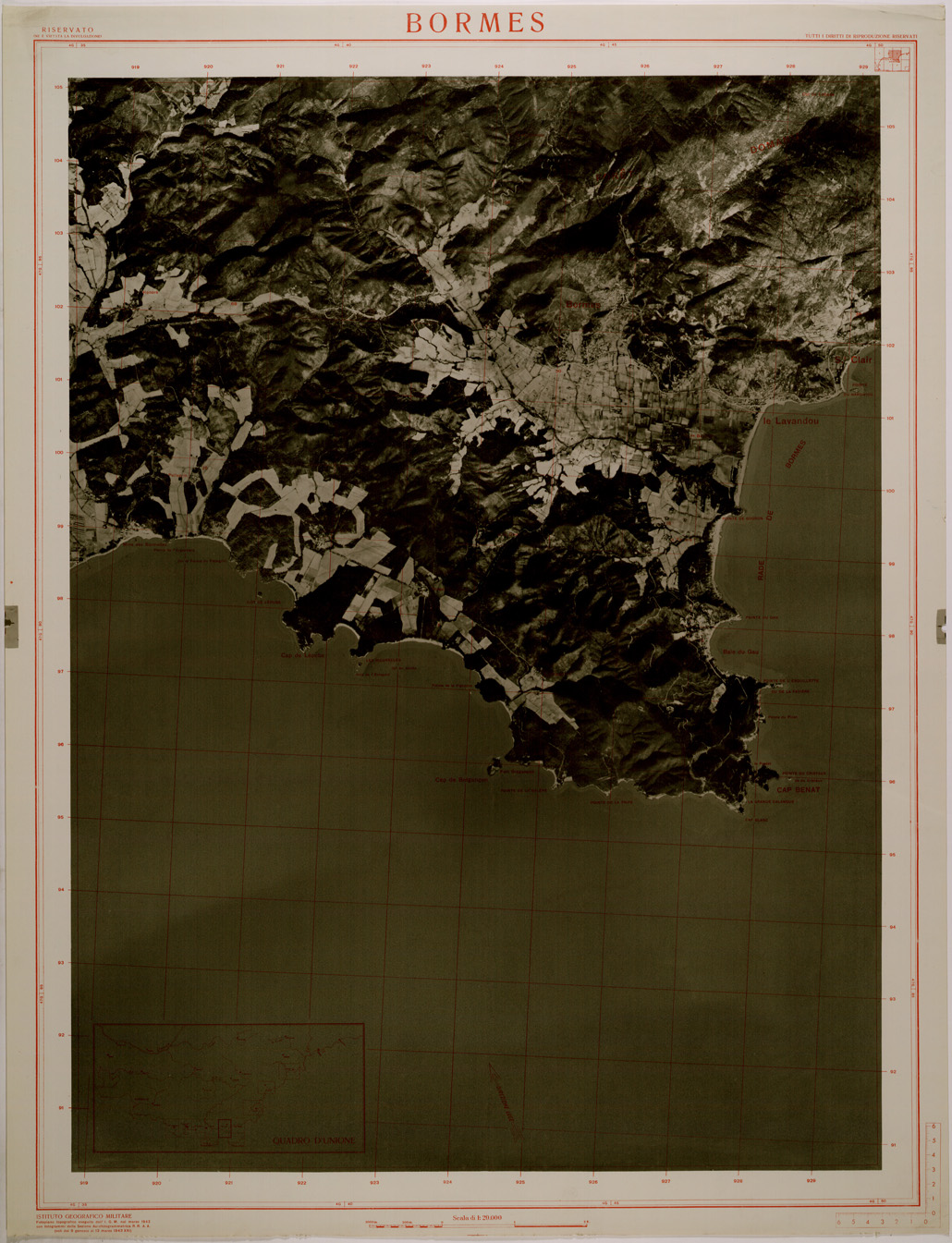 (N:29483) BORMES (SE003293) Carte e stampe antiche: riproduzione a colori su carta (formato A1)