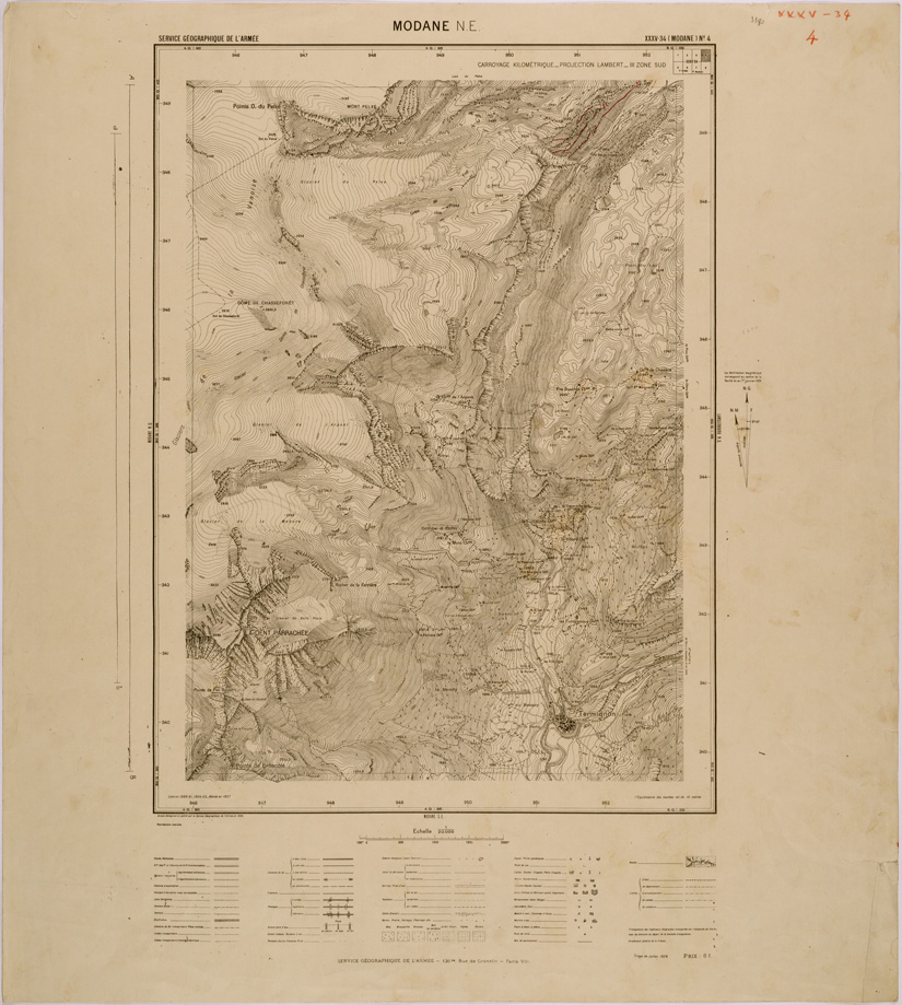 (N:29519) MODANE NE FOGLIO XXXV-34 N 4 (SE003332) Carte e stampe antiche: riproduzione a colori su carta (formato A1)