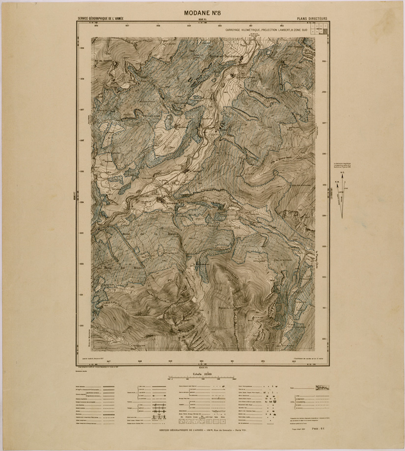 (N:29521) MODANE FOGLIO XXXV-34 N 8 (SE003334) Carte e stampe antiche: riproduzione a colori su carta (formato A1)