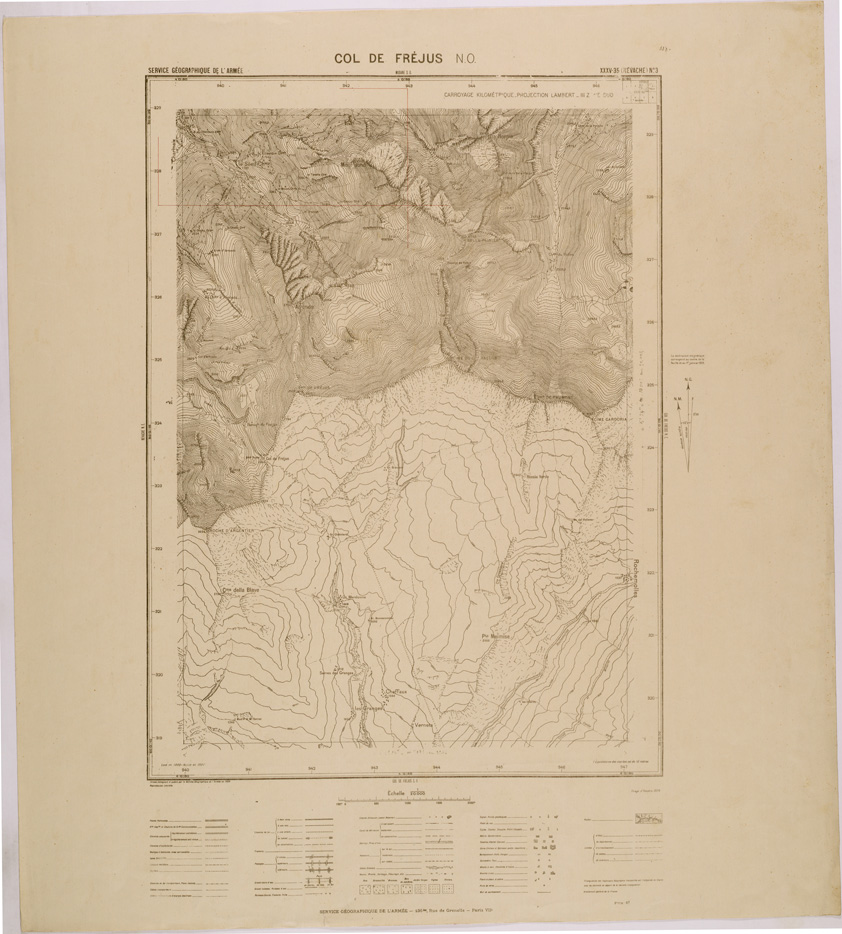 (N:29524) COL DE FREJUS NO FOGLIO XXXV-35 N 3 (SE003337) Carte e stampe antiche: riproduzione a colori su carta (formato A1)