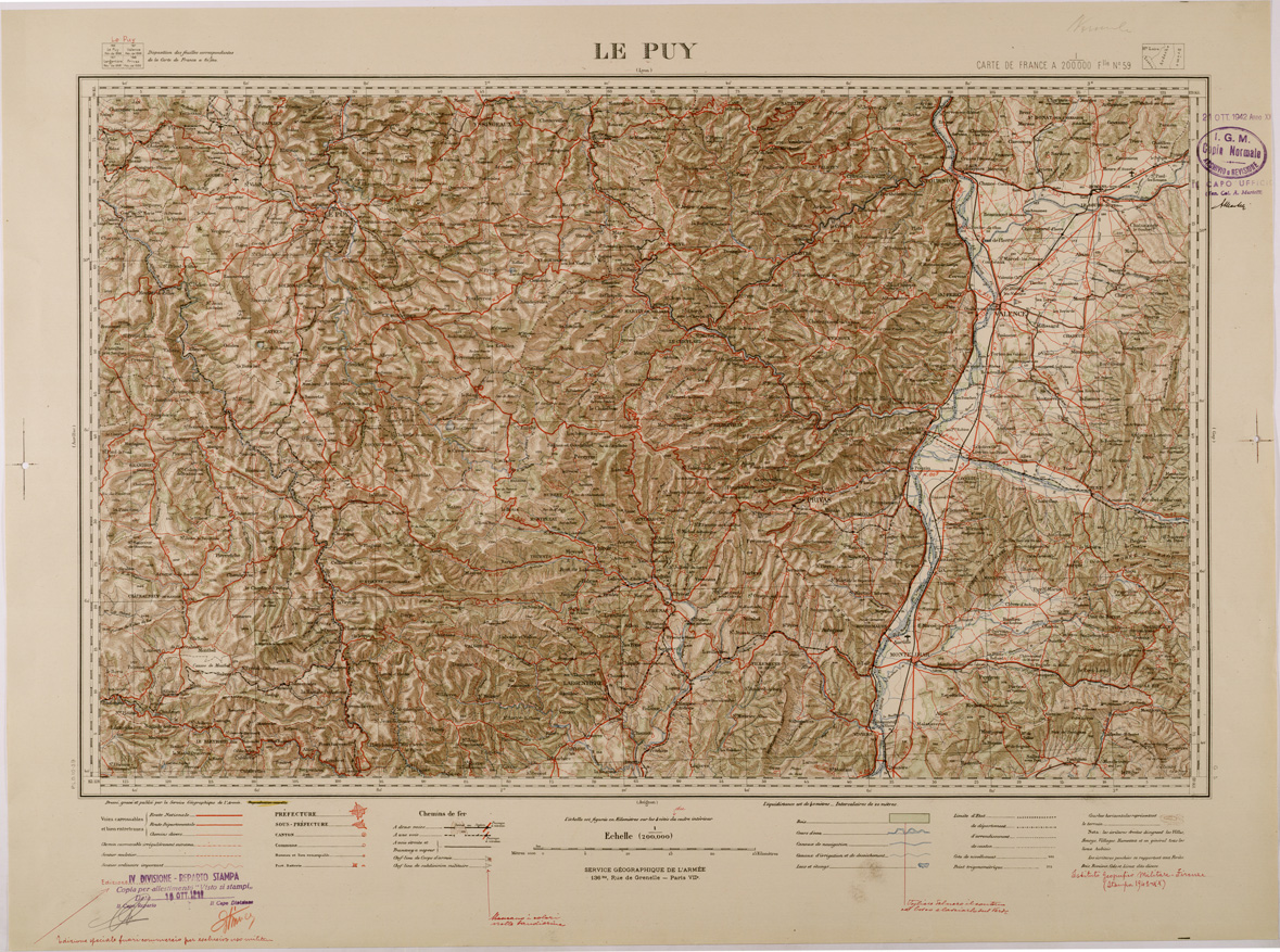 (N:29529) CARTE DE FRANCE - FOGLIO 59 - LE PUY (SE003342) Carte e stampe antiche: riproduzione a colori su carta (formato A1)
