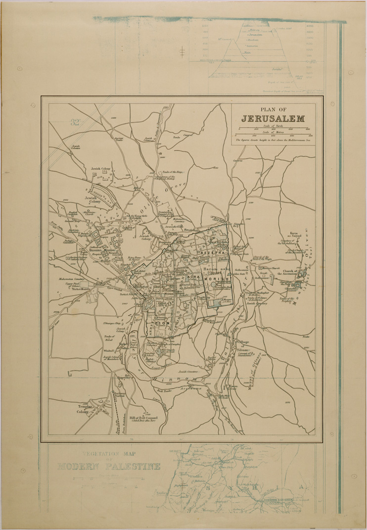 (N:29547) PLAN OF JERUSALEM (SE003378) Carte e stampe antiche: riproduzione a colori su carta (formato A1)