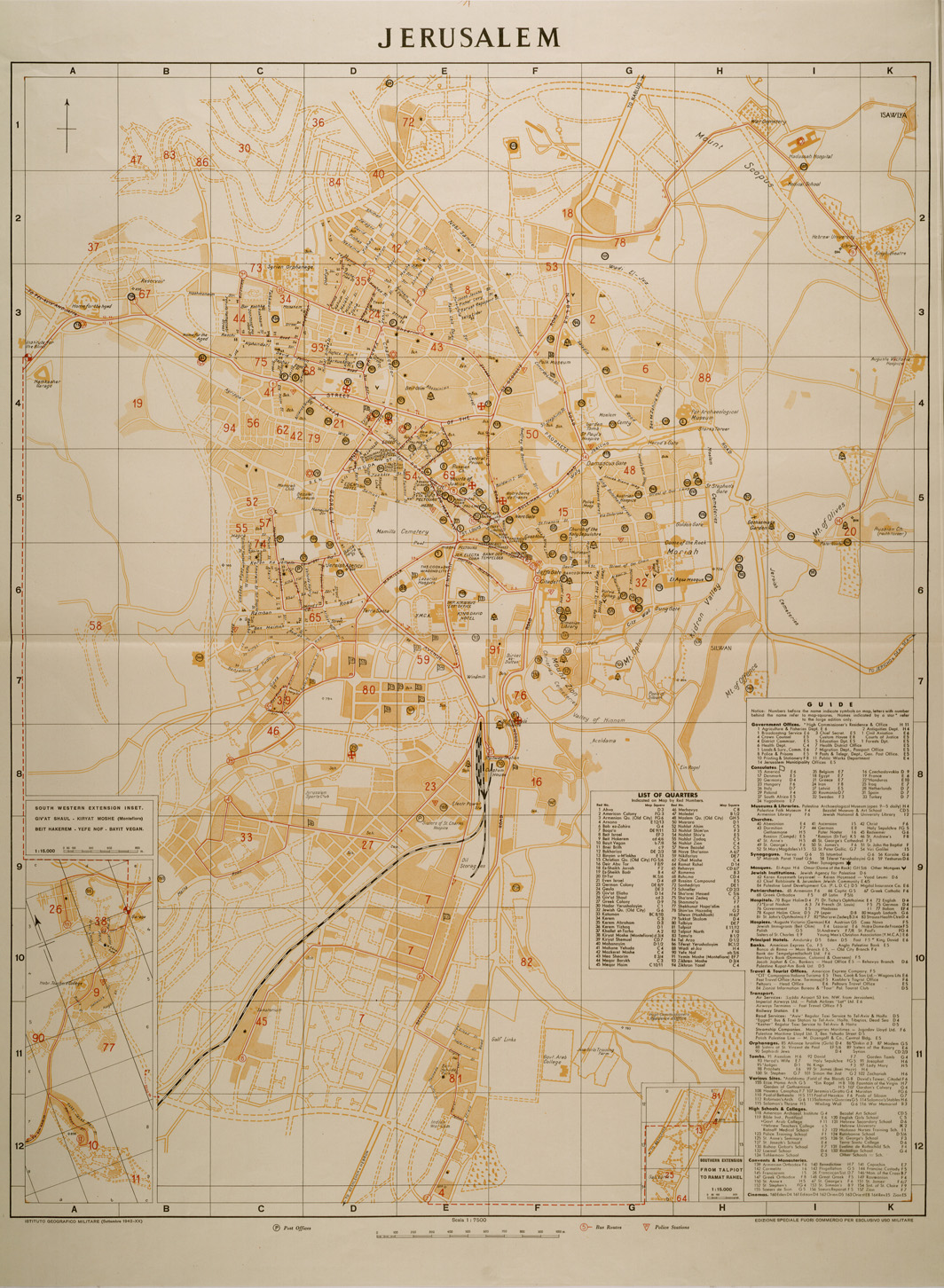 (N:29548) JERUSALEM (SE003379) Carte e stampe antiche: riproduzione a colori su carta (formato A1)