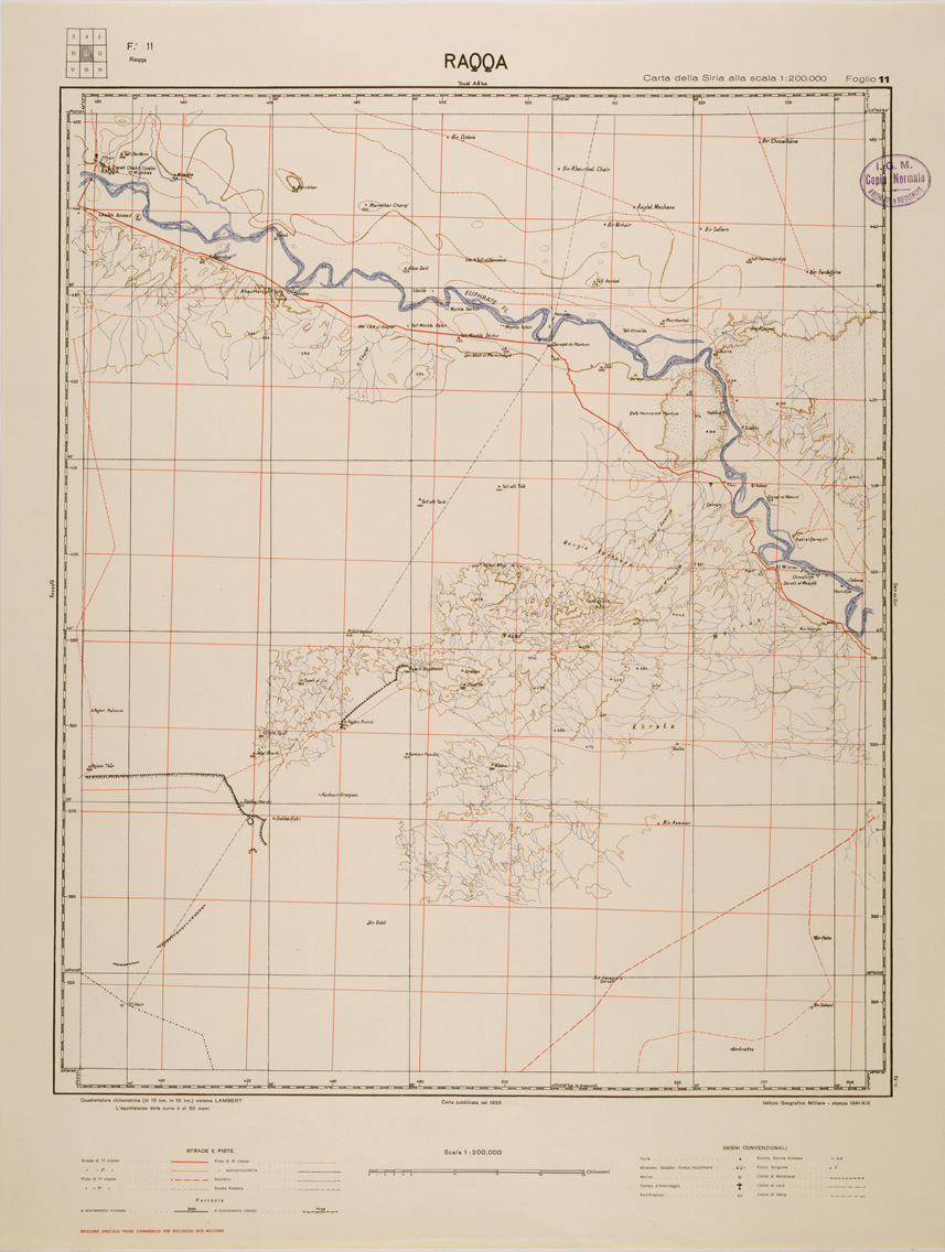 (N:29587) CARTA DELLA SIRIA - FOGLIO 11 - RAQQA (SE003403) Carte e stampe antiche: riproduzione a colori su carta (formato A1)