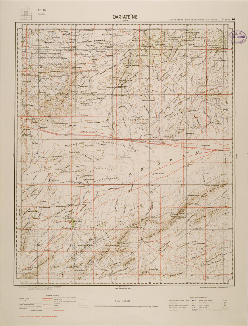 (N:29595) CARTA DELLA SIRIA - FOGLIO 16 - QARIATEINE (SE003408) Carte e stampe antiche: riproduzione a colori su carta (formato A1)