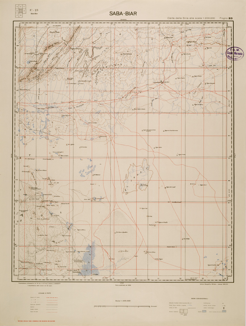 (N:29617) CARTA DELLA SIRIA - FOGLIO 23 - SABA - BIAR (SE003415) Carte e stampe antiche: riproduzione a colori su carta (formato A1)