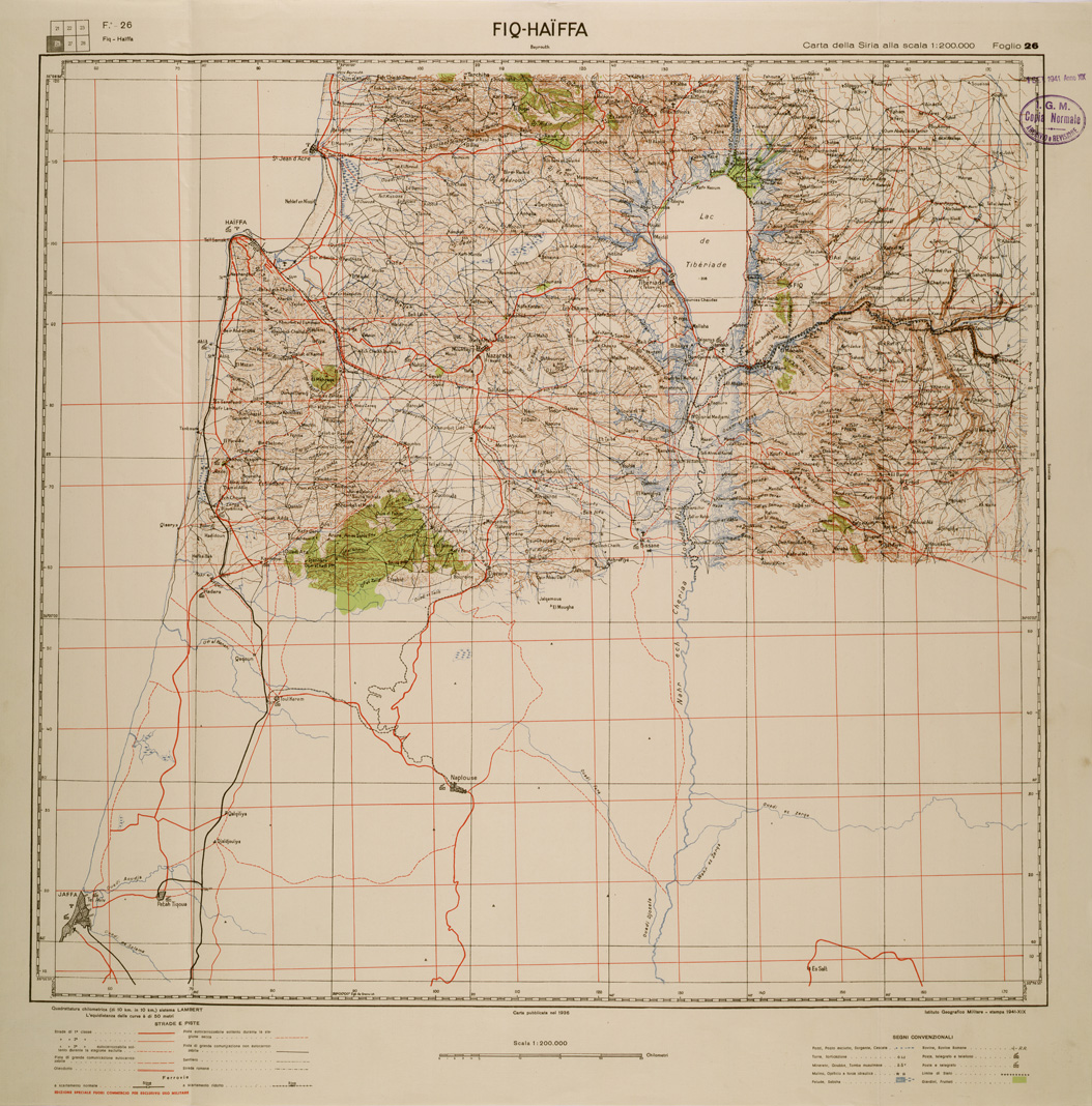 (N:29628) CARTA DELLA SIRIA - FOGLIO 26 - FIQ - HAIFFA (SE003418) Carte e stampe antiche: riproduzione a colori su carta (formato A1)