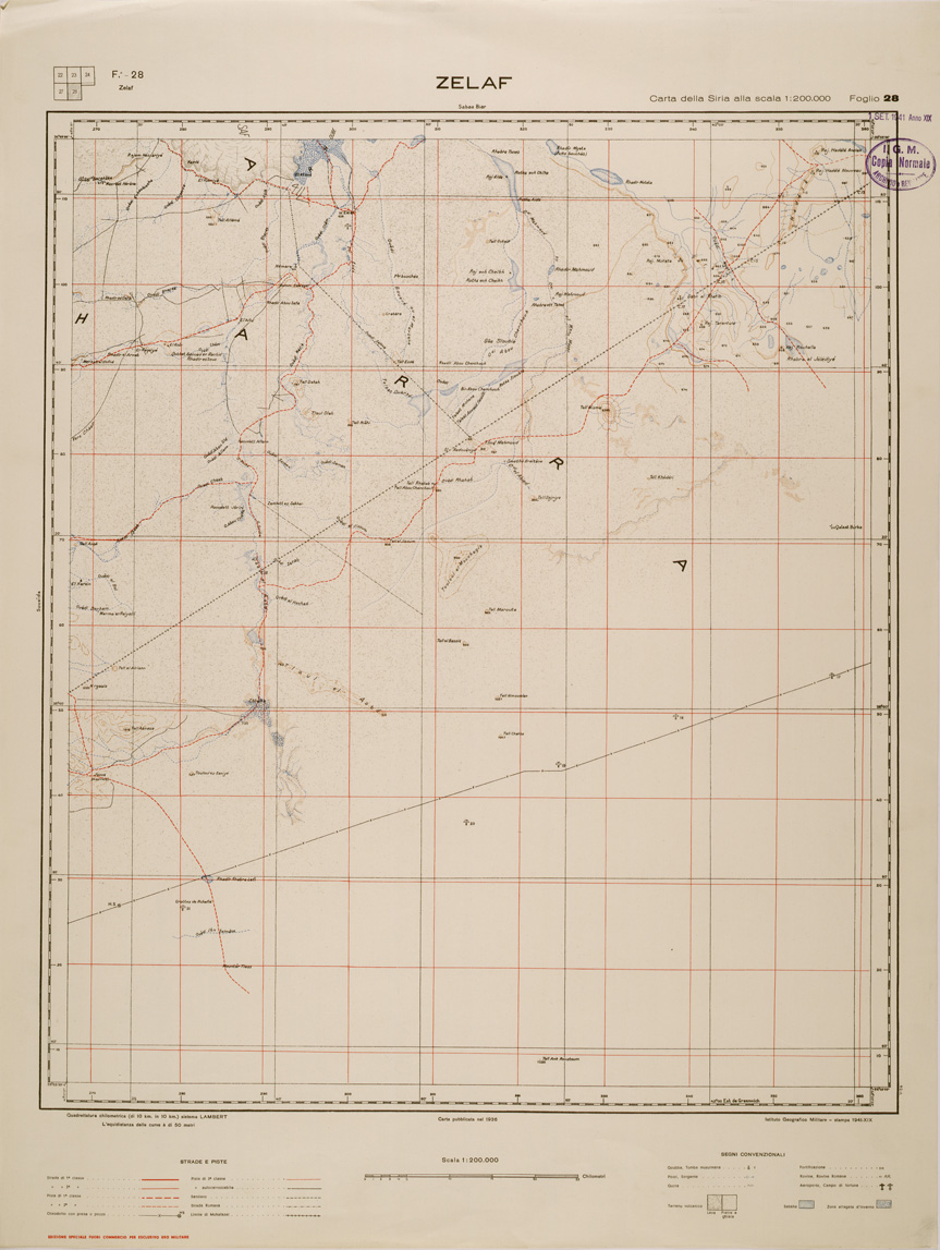 (N:29633) CARTA DELLA SIRIA - FOGLIO 28 - ZELAF (SE003420) Carte e stampe antiche: riproduzione a colori su carta (formato A1)