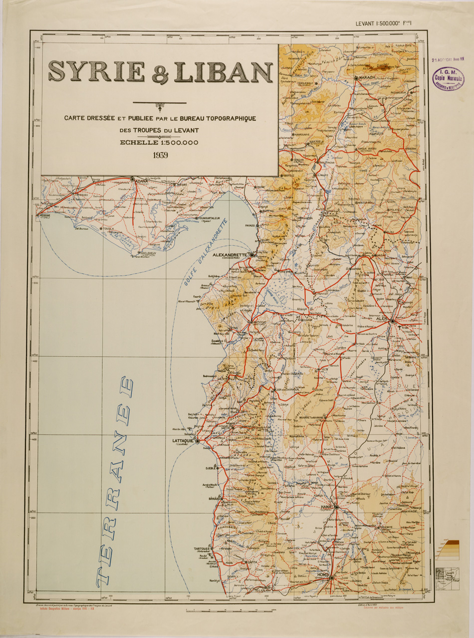 (N:29599) SYRIE E LIBAN - FOGLIO 1 (SE003429) Carte e stampe antiche: riproduzione a colori su carta (formato A1)