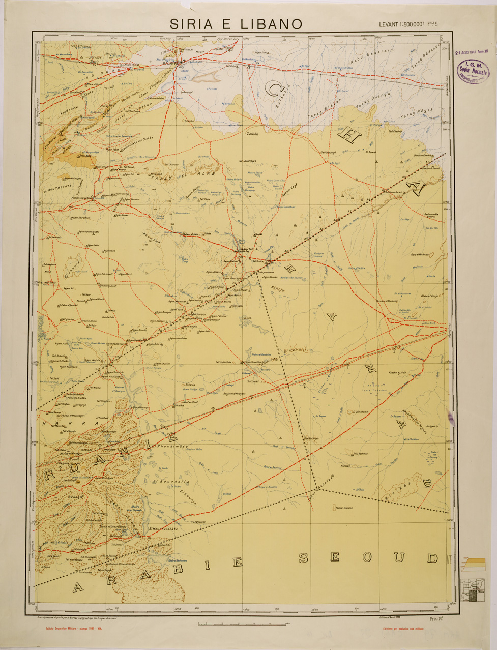 (N:29606) SIRIA E LIBANO - FOGLIO 5 (SE003433) Carte e stampe antiche: riproduzione a colori su carta (formato A1)