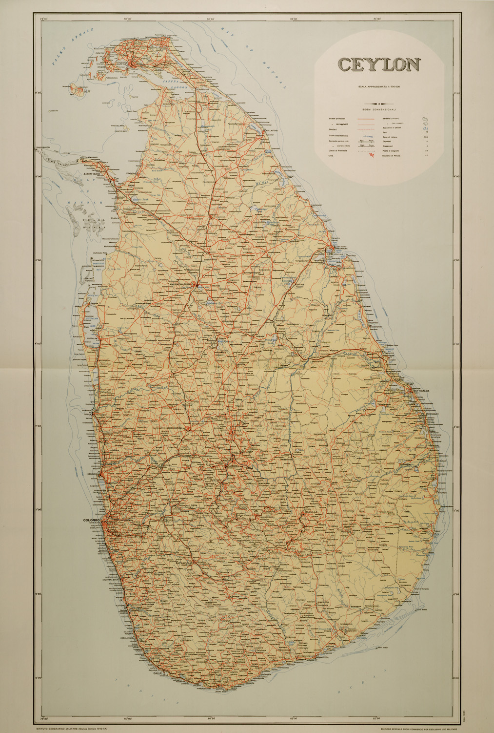 (N:29644) CEYLON (SE003483) Carte e stampe antiche: riproduzione a colori su carta (formato A1)
