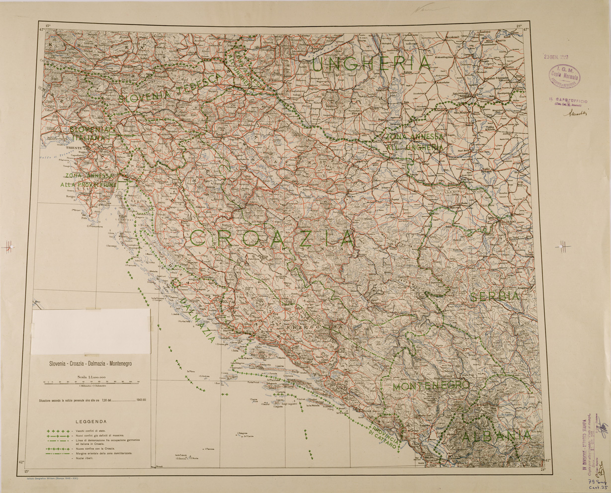 (N:29663) SLOVENIA - CROAZIA - DALMAZIA - MONTENEGRO (SE003513) Carte e stampe antiche: riproduzione a colori su carta (formato A1)