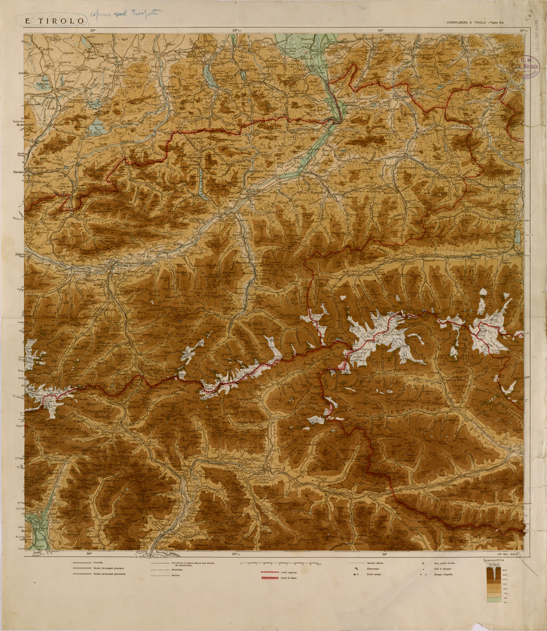 (N:29674) VORARLBERG E TIROLO - FOGLIO EST (SE003517) Carte e stampe antiche: riproduzione a colori su carta (formato A1)