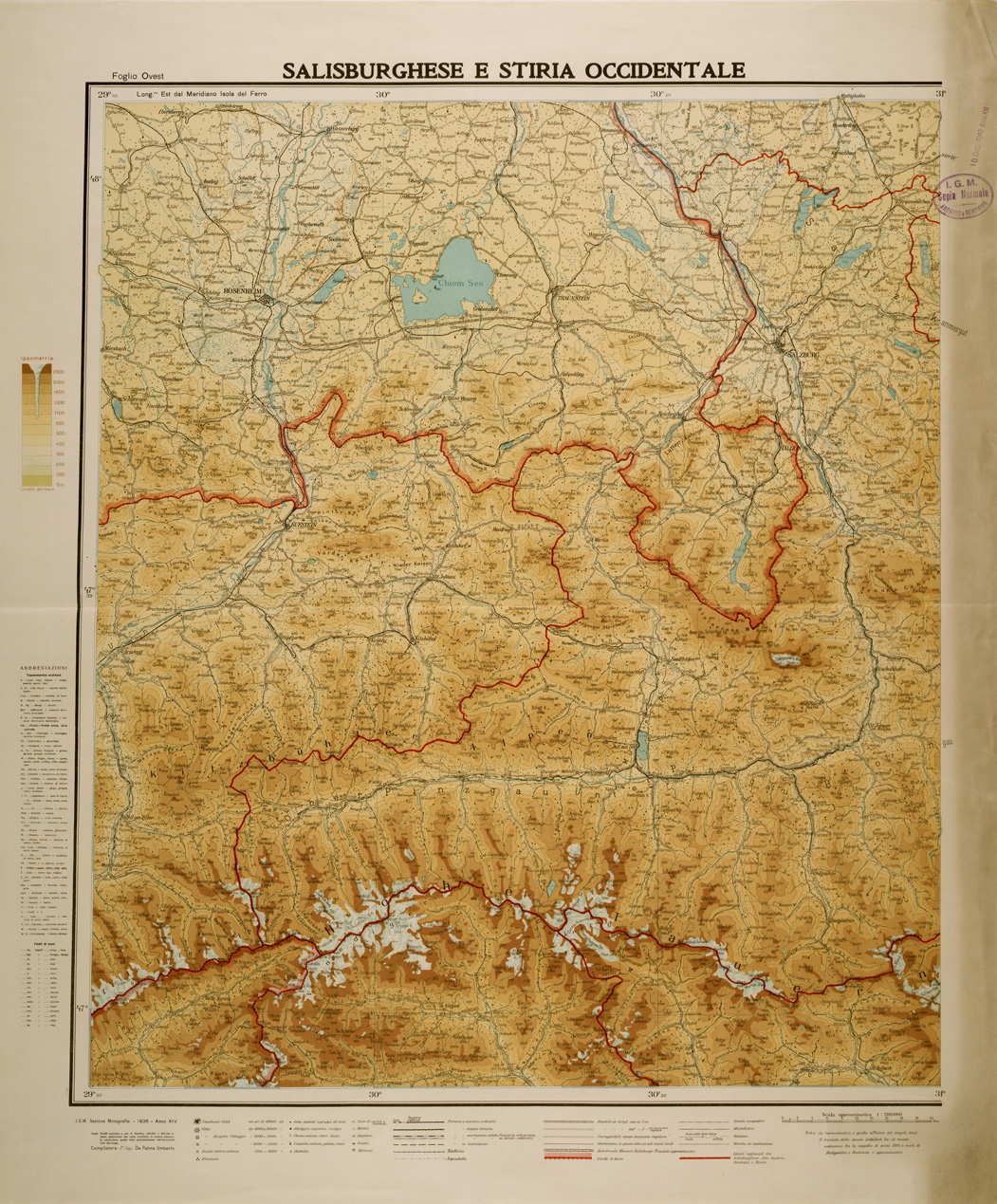 (N:29676) SALISBURGHESE E STIRIA OCCIDENTALE - FOGLIO OVEST (SE003519) Carte e stampe antiche: riproduzione a colori su carta (formato A1)