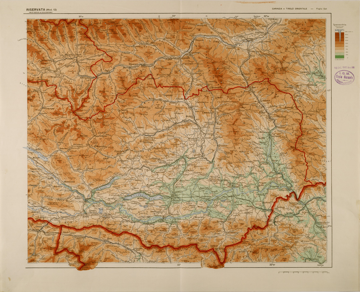 (N:29694) CARINZIA E TIROLO ORIENTALE - FOGLIO EST (SE003522) Carte e stampe antiche: riproduzione a colori su carta (formato A1)