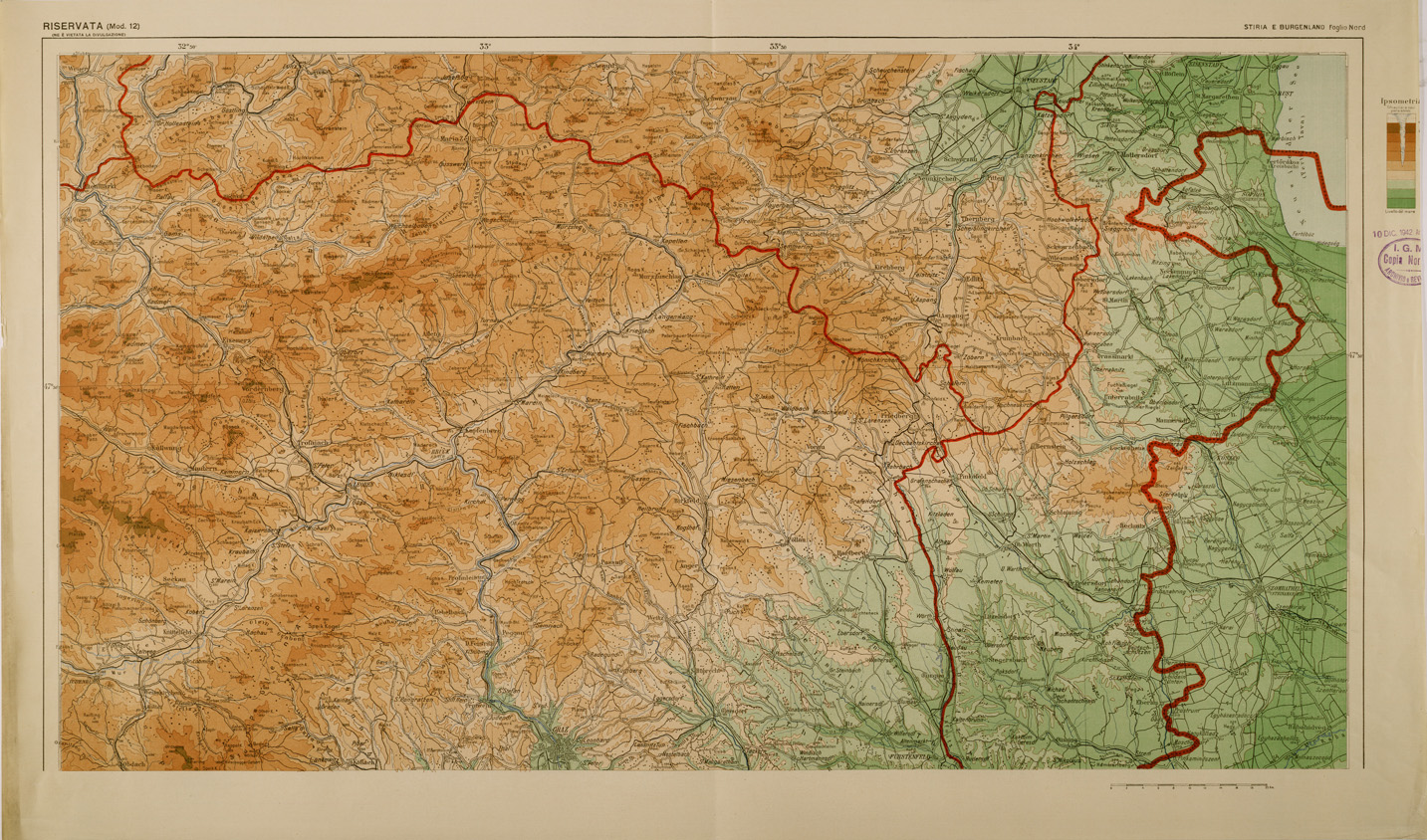 (N:29697) STIRIA E BURGENLAND - FOGLIO NORD (SE003523) Carte e stampe antiche: riproduzione a colori su carta (formato A1)