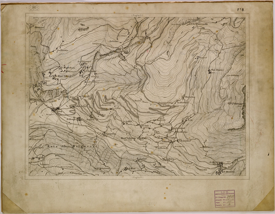 (N:29728) BOURG SAINT MAURICE FOGLIO 8 (SE003533) Carte e stampe antiche: riproduzione a colori su carta (formato A1)