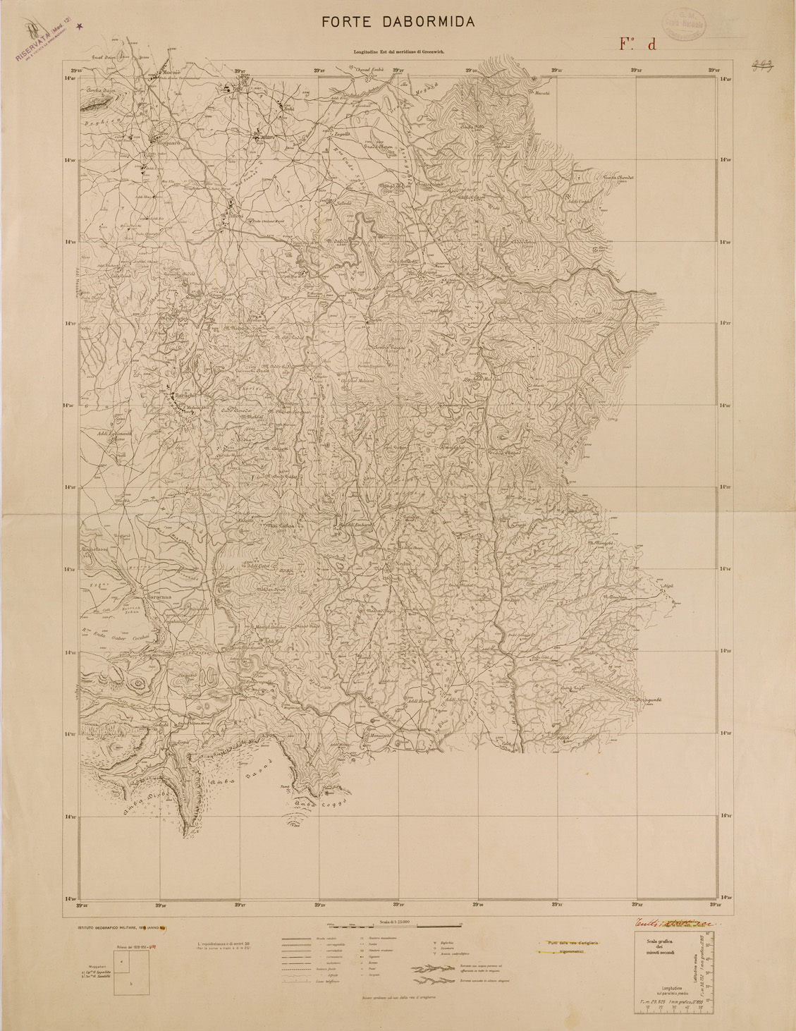(N:29701) FORTE DABORMIDA - FOGLIO D (SE003583) Carte e stampe antiche: riproduzione a colori su carta (formato A1)