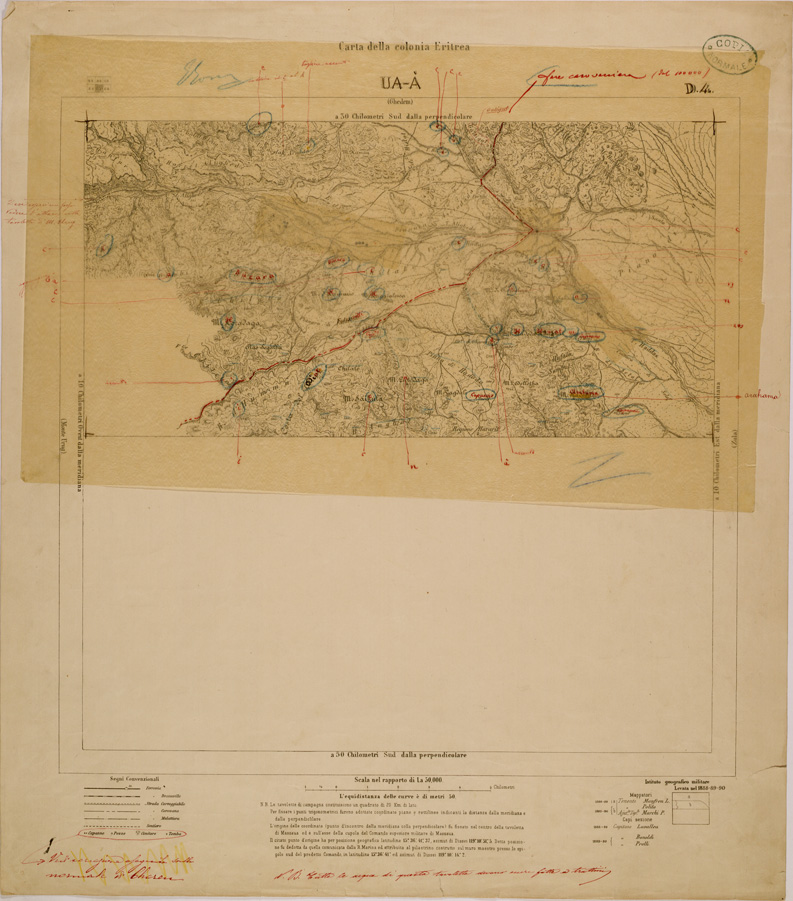 (N:29740) CARTA DELLA COLONIA ERITREA - FOGLIO D4 - UA A (SE003617) Carte e stampe antiche: riproduzione a colori su carta (formato A1)