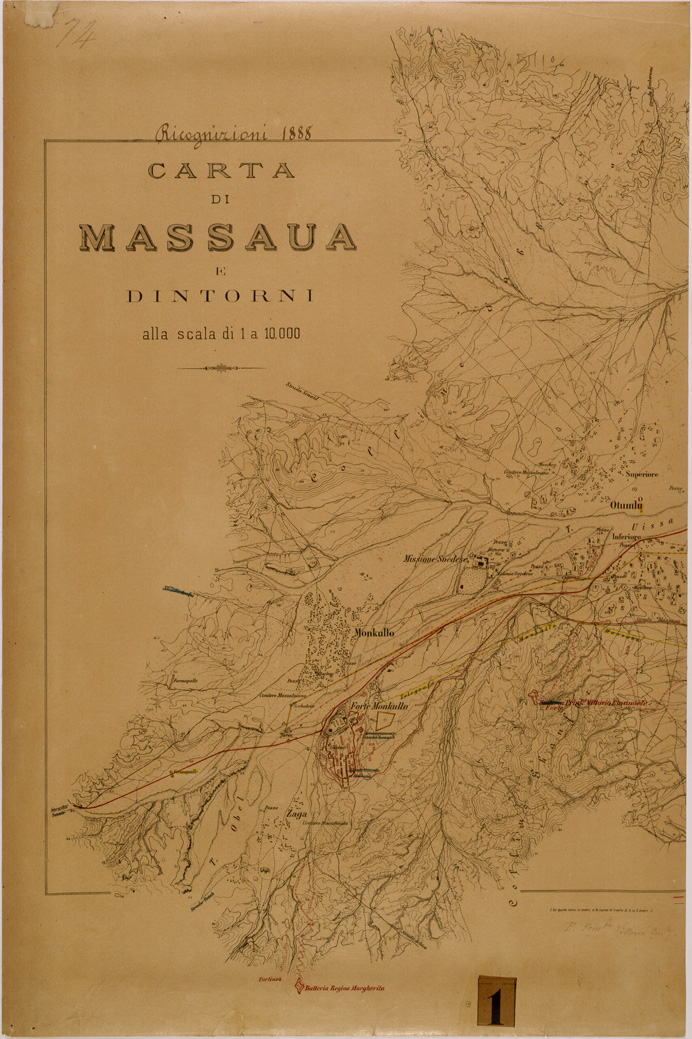(N:29845) CARTA DI MASSAUA E DINTORNI - FOGLIO OVEST (SE003707) Carte e stampe antiche: riproduzione a colori su carta (formato A1)