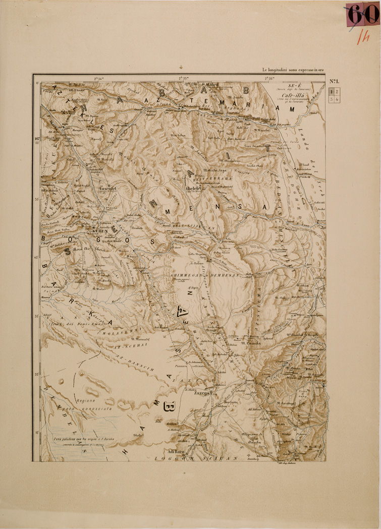(N:29855) CARTA DIMOSTRATIVA DELLA REGIONE COMPRESA FRA MASSAUA KEREN AKSUM E ADIGRAT - FOGLIO 1 (SE003717) Carte e stampe antiche: riproduzione a colori su carta (formato A1)