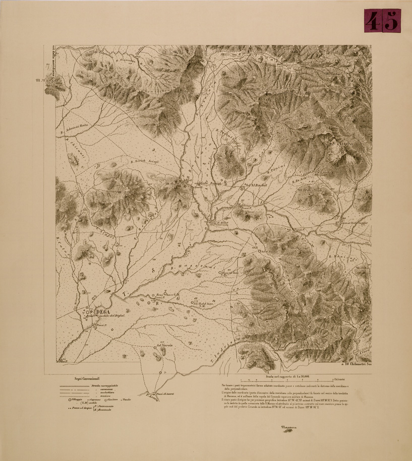 (N:29875) COLONIA ERITREA CARTA DELLE REGIONI DI GHENGHEREN CHEREN VALLE GULA SCIOTEL CARTA 3 (SE003738) Carte e stampe antiche: riproduzione a colori su carta (formato A1)
