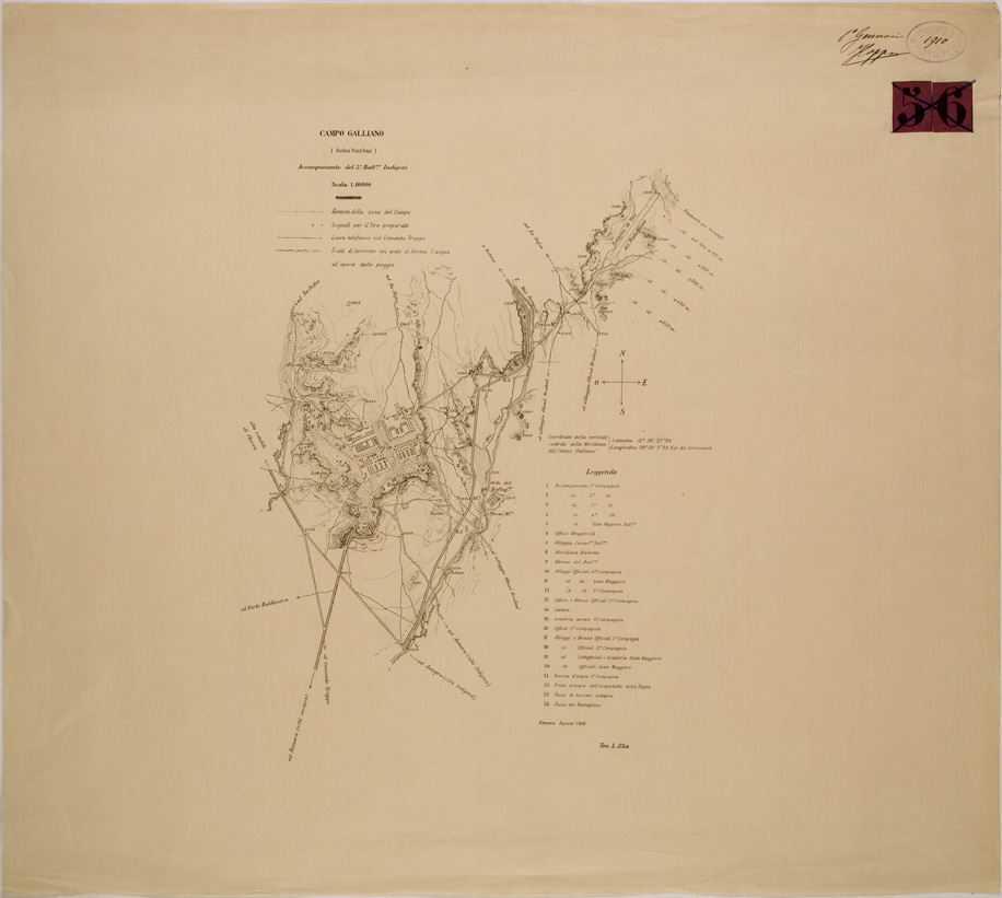 (N:29920) CAMPO GALLIANO (AMBA HAZHAZ) (SE003785) Carte e stampe antiche: riproduzione a colori su carta (formato A1)