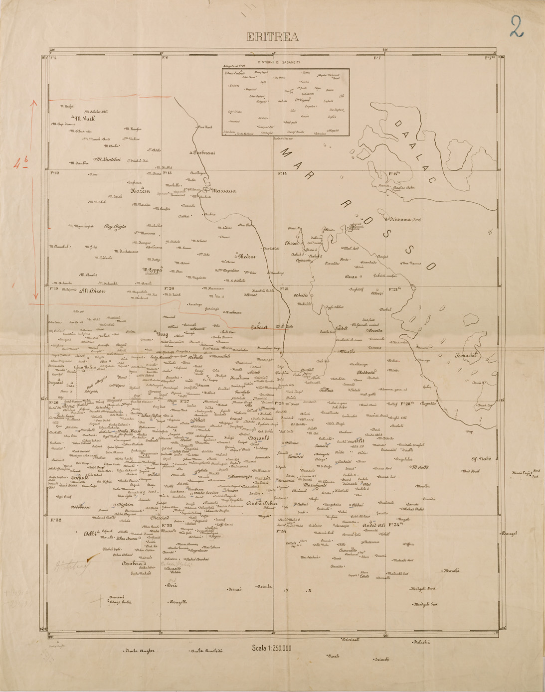 (N:29925) ERITREA - FOGLIO 1 (SE003791) Carte e stampe antiche: riproduzione a colori su carta (formato A1)