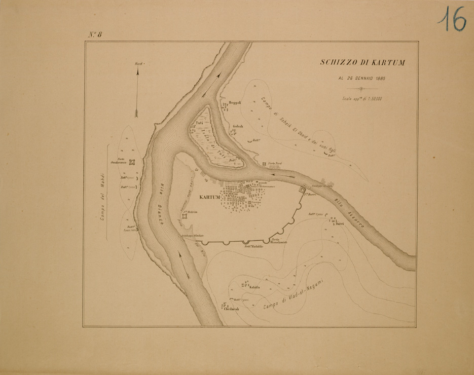 (N:29943) SCHIZZO DI KARTUM (SE003810) Carte e stampe antiche: riproduzione a colori su carta (formato A1)
