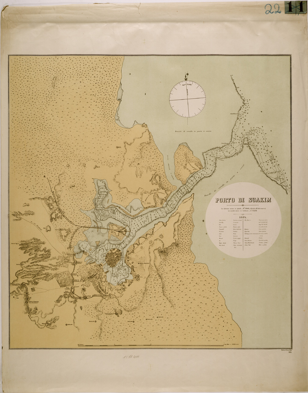 (N:29949) PORTO DI SUAKIM (SE003816) Carte e stampe antiche: riproduzione a colori su carta (formato A1)