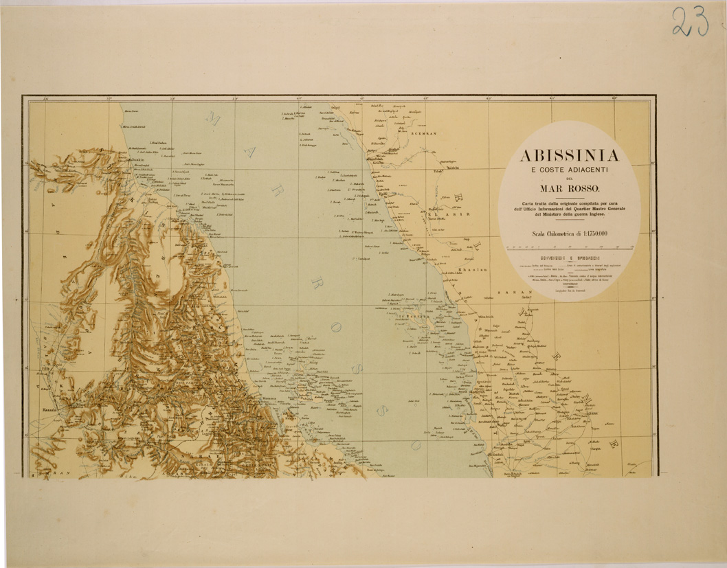 (N:29950) ABISSINIA E COSTE ADIACENTI DEL MAR ROSSO - TAV 1 (SE003817) Carte e stampe antiche: riproduzione a colori su carta (formato A1)