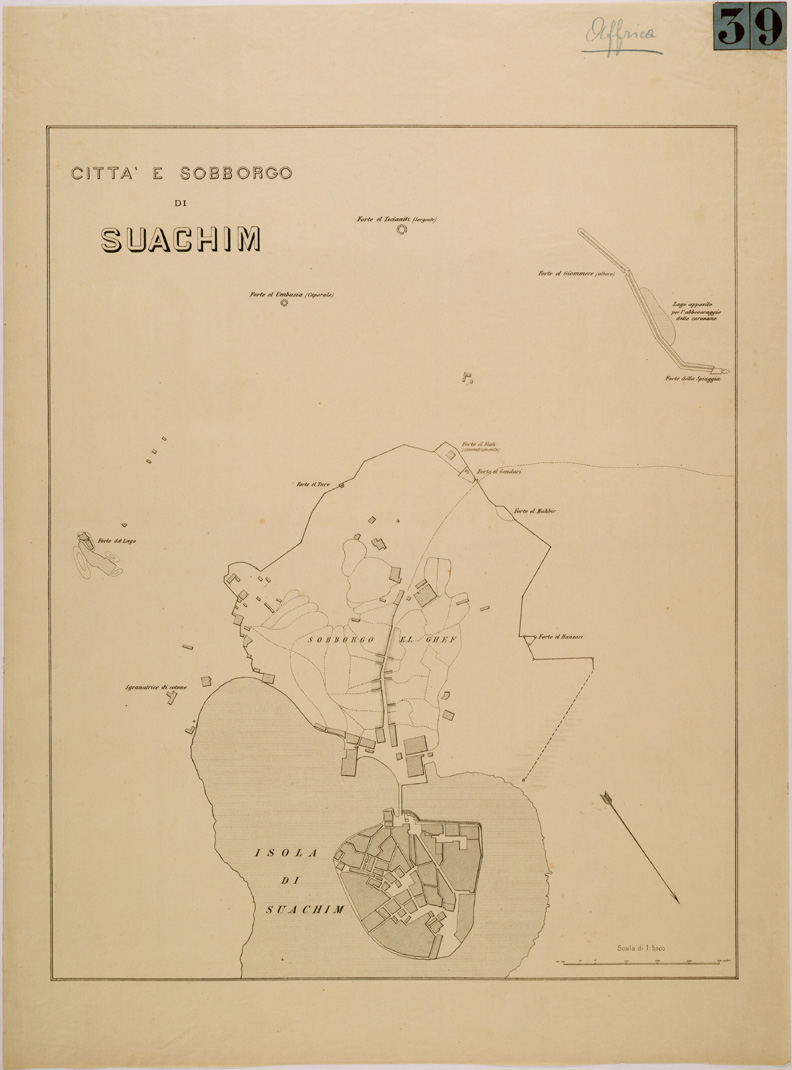 (N:29963) CITTA' E SOBBORGO DI SUACHIM (SE003833) Carte e stampe antiche: riproduzione a colori su carta (formato A1)