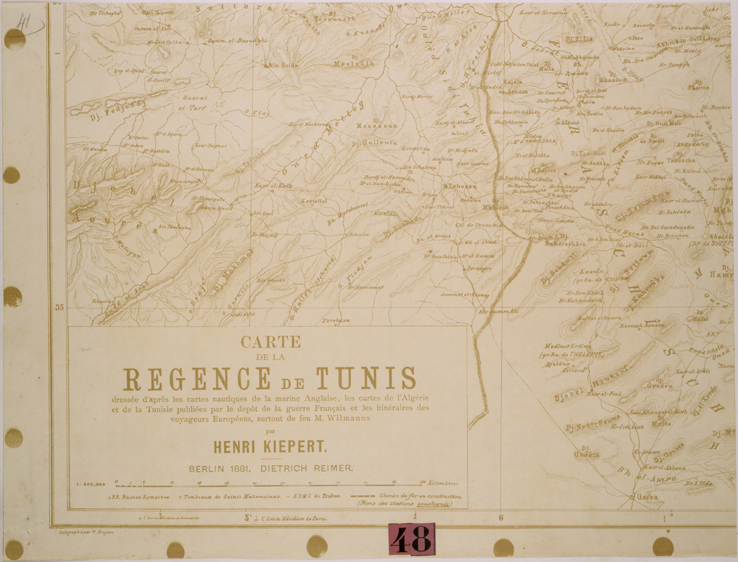 (N:29972) CARTA DELLA REGGENZA DI TUNISI - TAV 3 (SE003842) Carte e stampe antiche: riproduzione a colori su carta (formato A1)