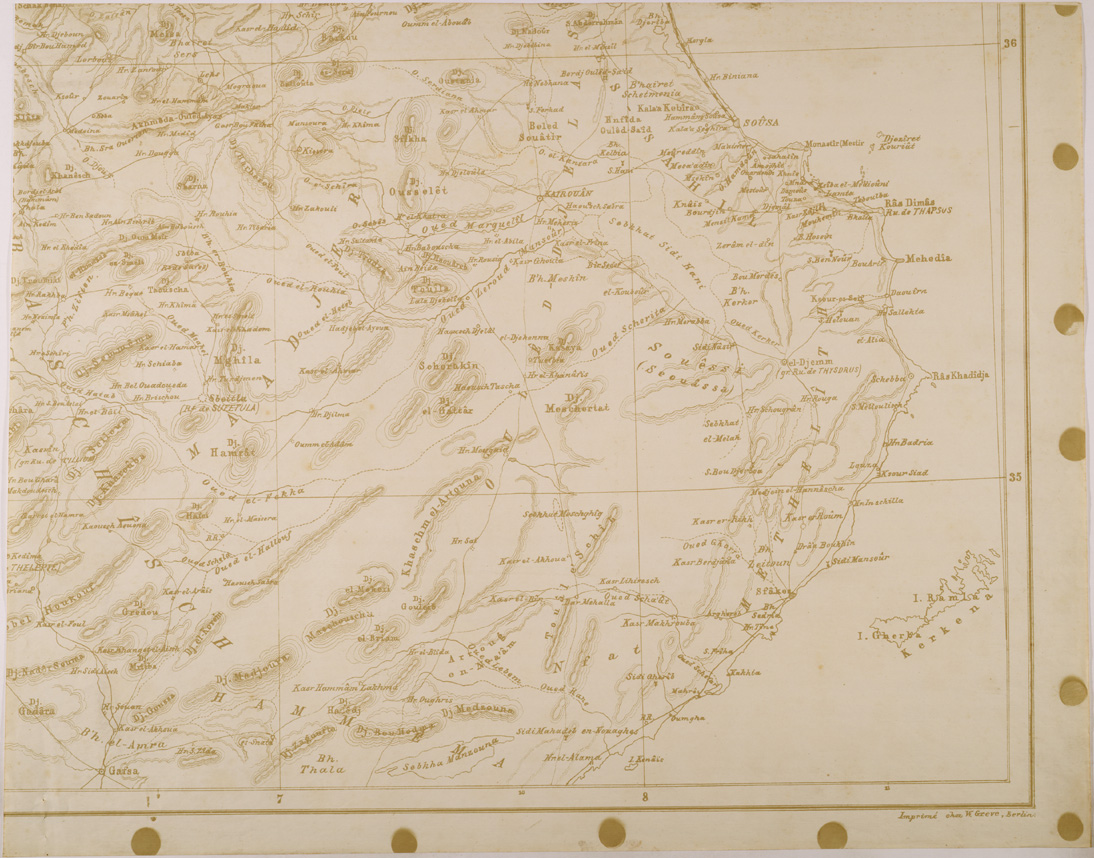(N:29973) CARTA DELLA REGGENZA DI TUNISI - TAV 4 (SE003843) Carte e stampe antiche: riproduzione a colori su carta (formato A1)