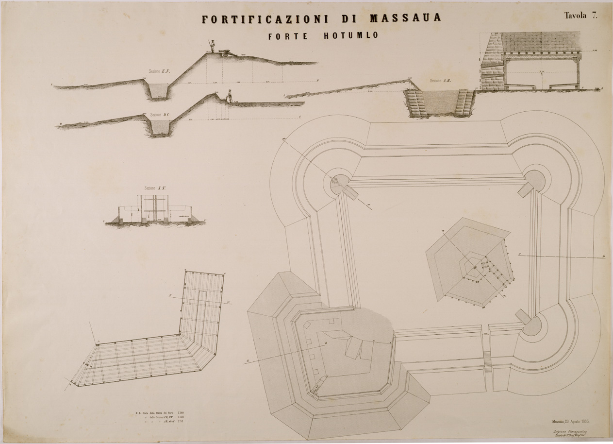 (N:29981) FORTIFICAZIONI DI MASSAUA TAV 7 FORTE HOTUMLO (SE003851) Carte e stampe antiche: riproduzione a colori su carta (formato A1)