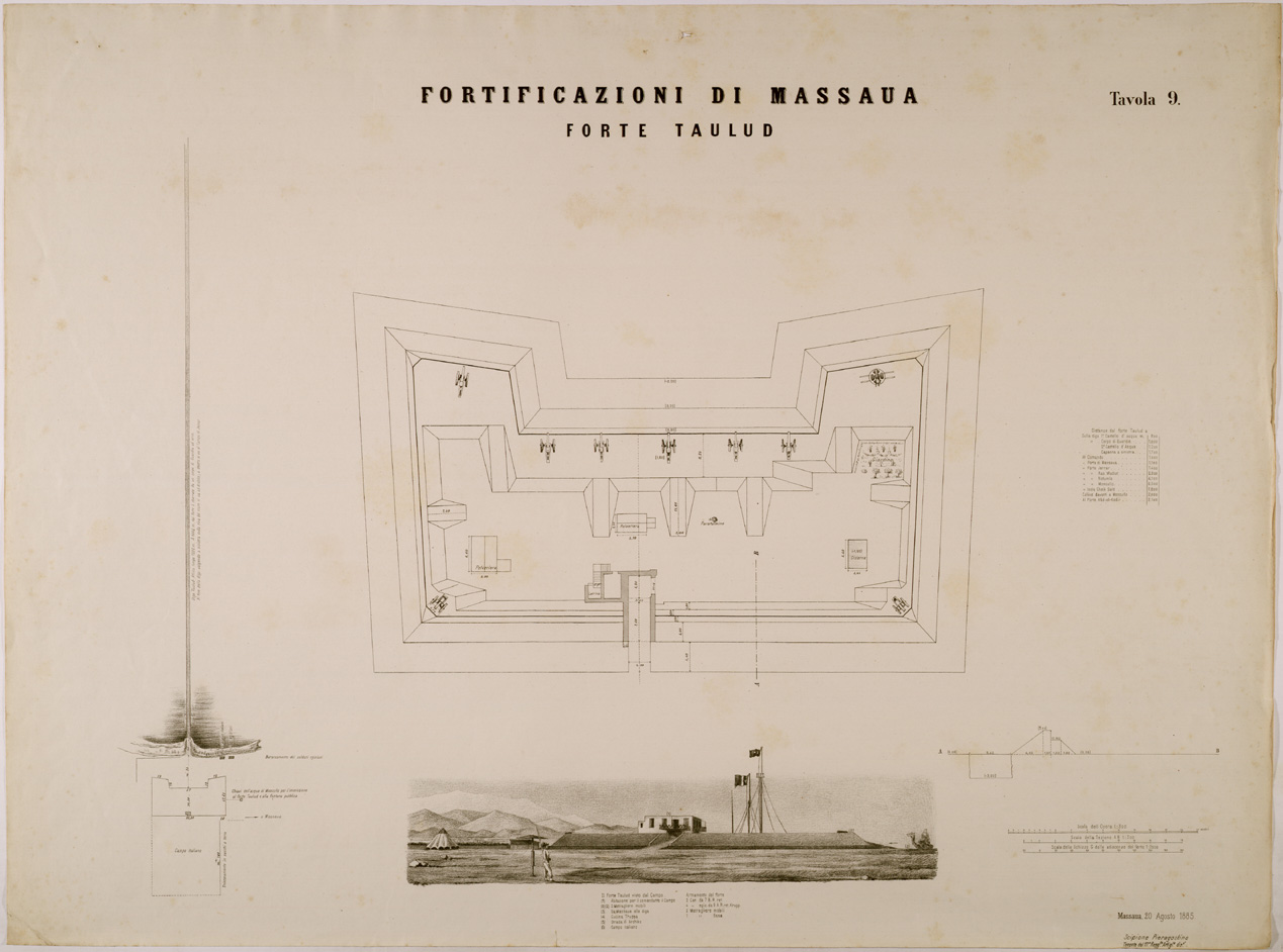 (N:29983) FORTIFICAZIONI DI MASSAUA TAV 9 FORTE TAULUD (SE003853) Carte e stampe antiche: riproduzione a colori su carta (formato A1)