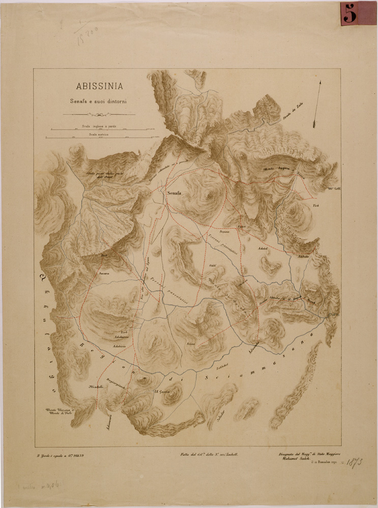 (N:29986) ABISSINIA - SENAFA E SUOI DINTORNI (SE003856) Carte e stampe antiche: riproduzione a colori su carta (formato A1)