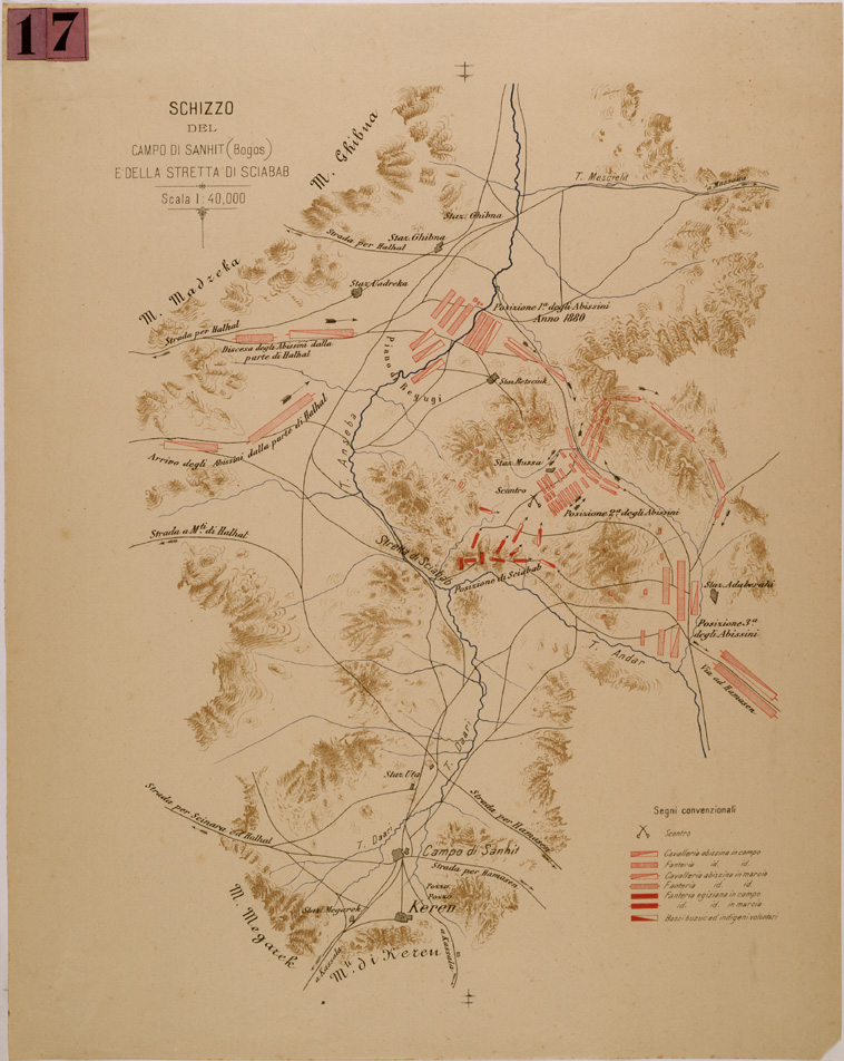 (N:29994) SCHIZZO DEL CAMPO DI SANHIT (BOGOS) E DELLA STRETTA DI SCIABAB (SE003864) Carte e stampe antiche: riproduzione a colori su carta (formato A1)