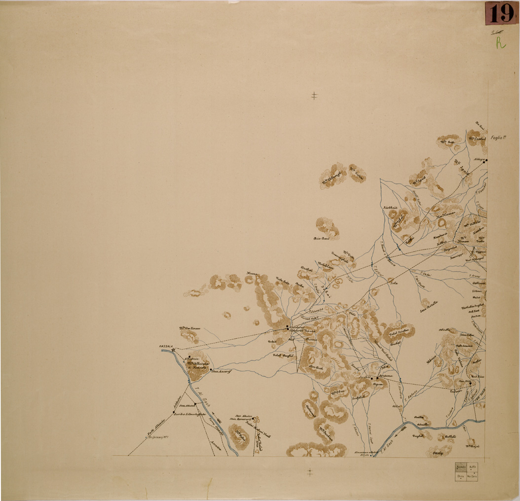 (N:30000) CARTA DELLA REGIONE COMPRESA FRA KASSALA KUFFIT GHIRA E MAI DARO - FOGLIO 1 - KASSALA (SE003869) Carte e stampe antiche: riproduzione a colori su carta (formato A1)