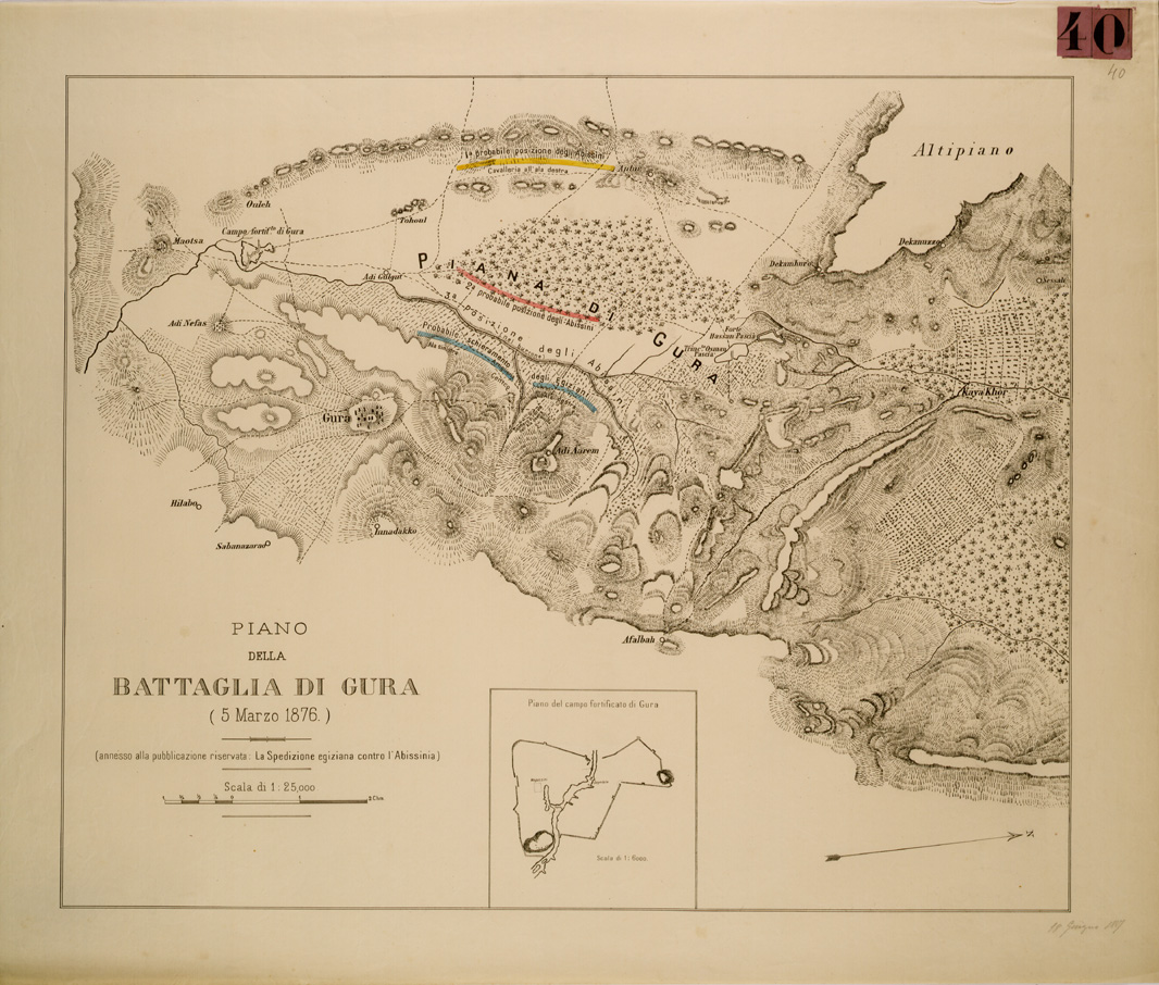 (N:30015) PIANO DELLA BATTAGLIA DI GURA (SE003888) Carte e stampe antiche: riproduzione a colori su carta (formato A1)
