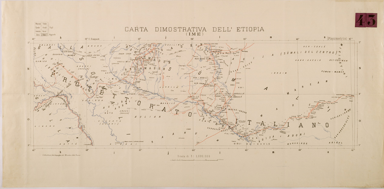 (N:30019) CARTA DIMOSTRATIVA DELL' ETIOPIA - IME (SE003892) Carte e stampe antiche: riproduzione a colori su carta (formato A1)