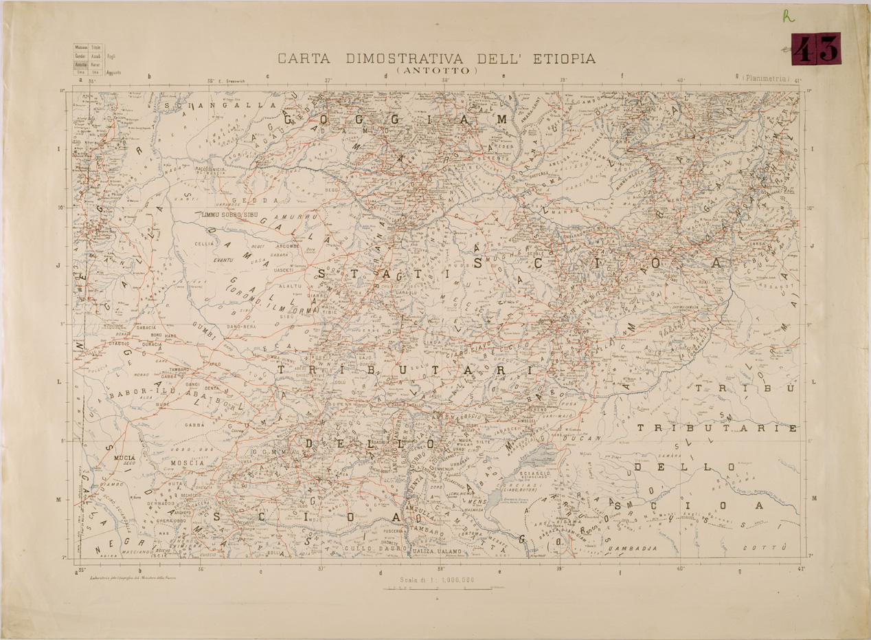 (N:30021) CARTA DIMOSTRATIVA DELL' ETIOPIA - ANTOTTO (SE003894) Carte e stampe antiche: riproduzione a colori su carta (formato A1)