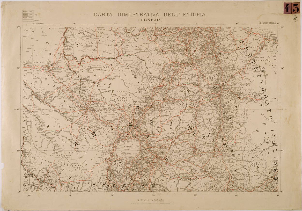 (N:30022) CARTA DIMOSTRATIVA DELL' ETIOPIA - GONDAR (SE003895) Carte e stampe antiche: riproduzione a colori su carta (formato A1)