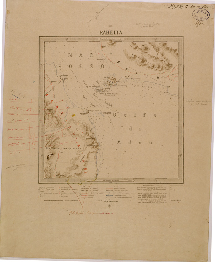 (N:30087) ERITREA - FOGLIO 12 SE - RAHEITA (SE003959) Carte e stampe antiche: riproduzione a colori su carta (formato A1)