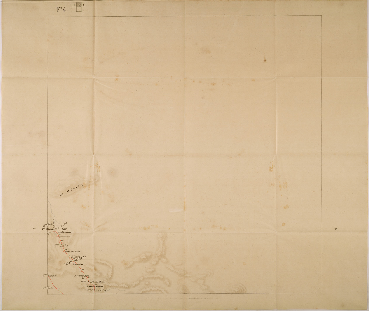 (N:30115) ITINERARIO DA ASSAB ALL'AUSSA ED ALLA FINE DEL GOLIMA FOGLIO 4 (SE003979) Carte e stampe antiche: riproduzione a colori su carta (formato A1)