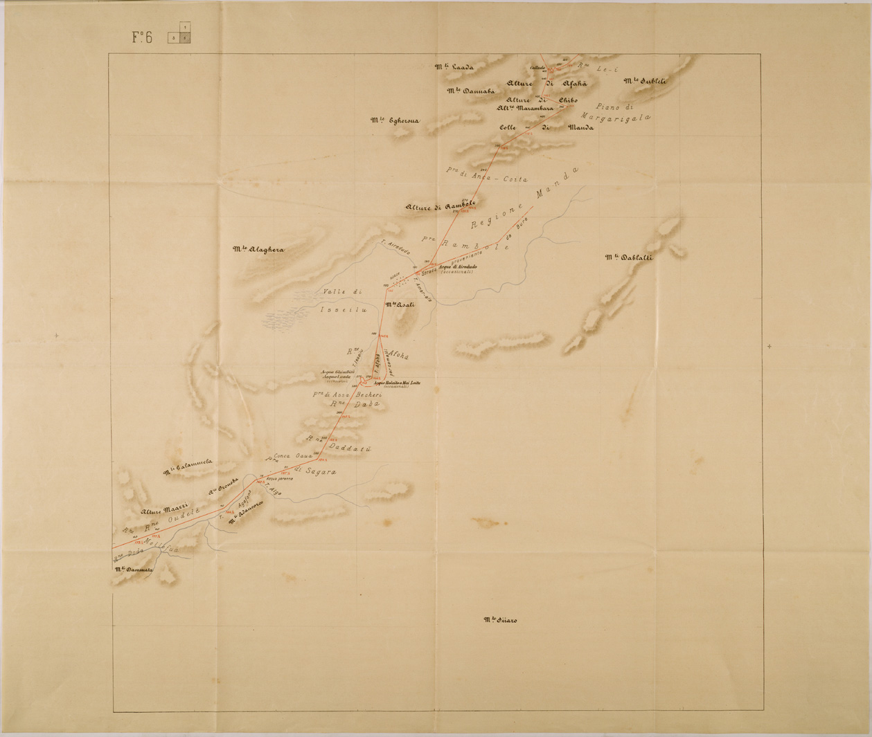 (N:30117) ITINERARIO DA ASSAB ALL'AUSSA ED ALLA FINE DEL GOLIMA FOGLIO 6 (SE003981) Carte e stampe antiche: riproduzione a colori su carta (formato A1)
