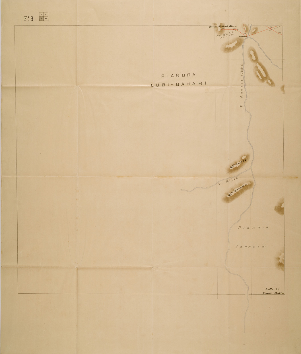 (N:30120) ITINERARIO DA ASSAB ALL'AUSSA ED ALLA FINE DEL GOLIMA FOGLIO 9 (SE003984) Carte e stampe antiche: riproduzione a colori su carta (formato A1)