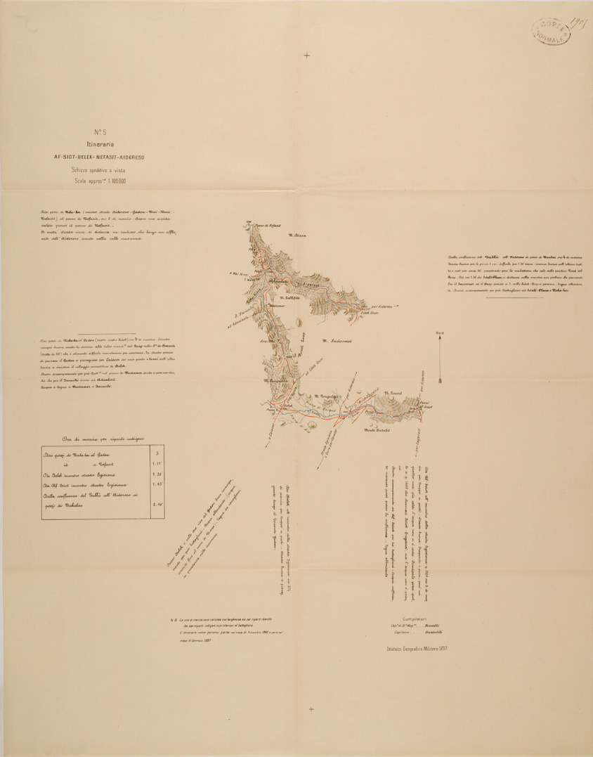 (N:30148) ITINERARIO 5 AF SIOT BELEK NEFASIT AIDERESO (SE003991) Carte e stampe antiche: riproduzione a colori su carta (formato A1)