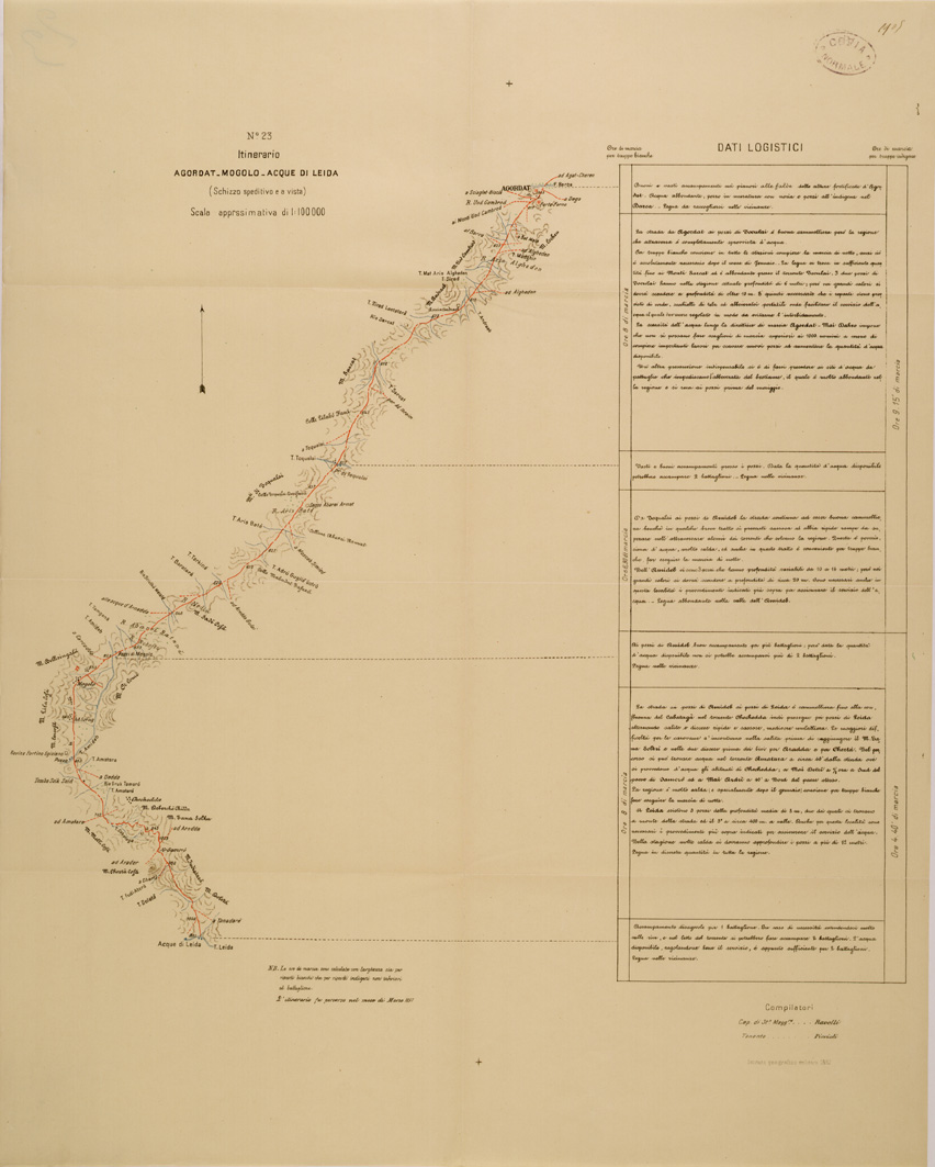 (N:30173) ITINERARIO 23 AGORDAT MOGOLO ACQUE DI LEIDA (SE004010) Carte e stampe antiche: riproduzione a colori su carta (formato A1)